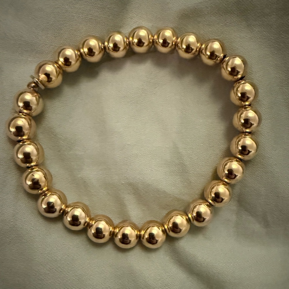 Large Gold Beaded Bracelet